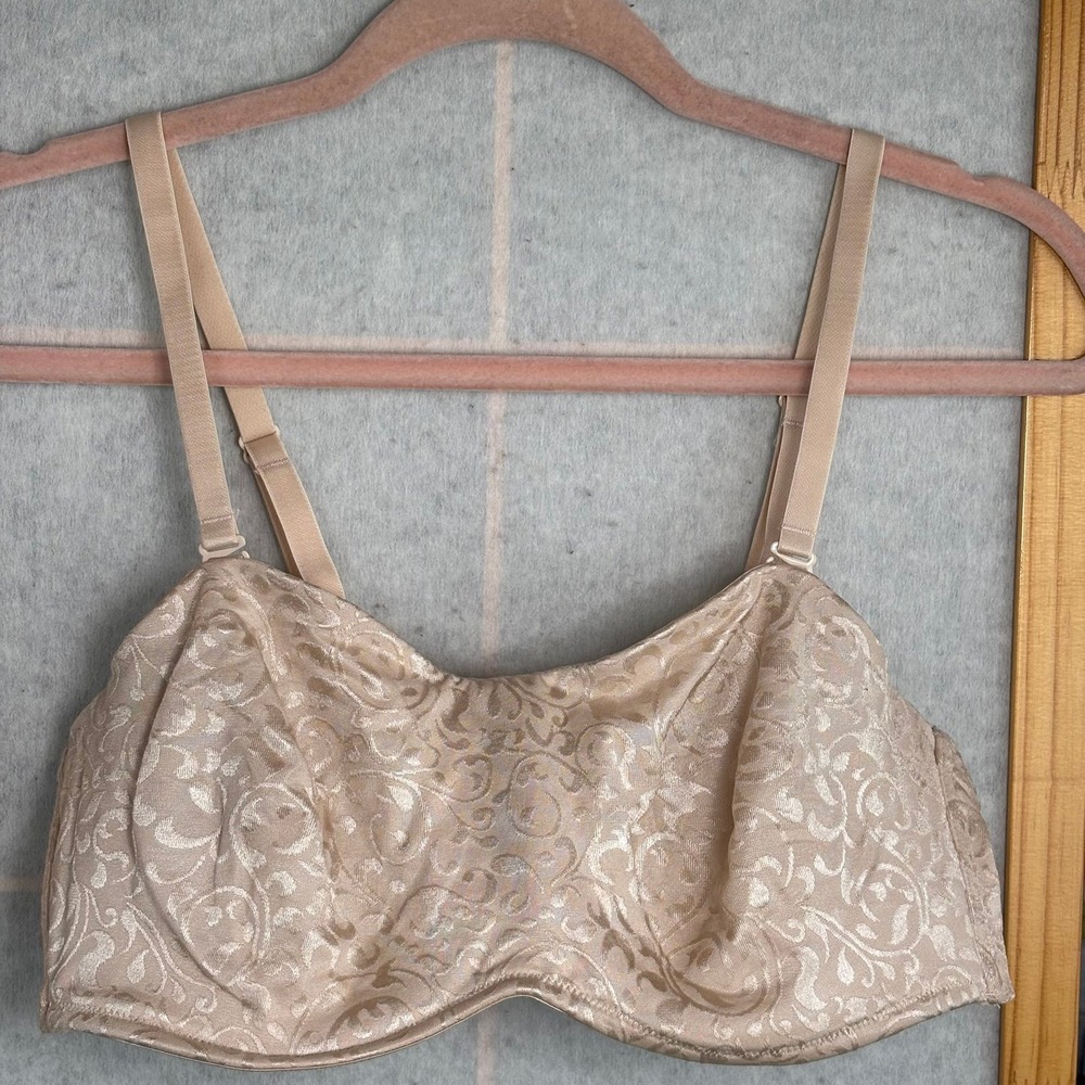 DELIMIRA Women's Lace Bandeau‎ Strapless Minimizer Bra Underwire 38B Nude